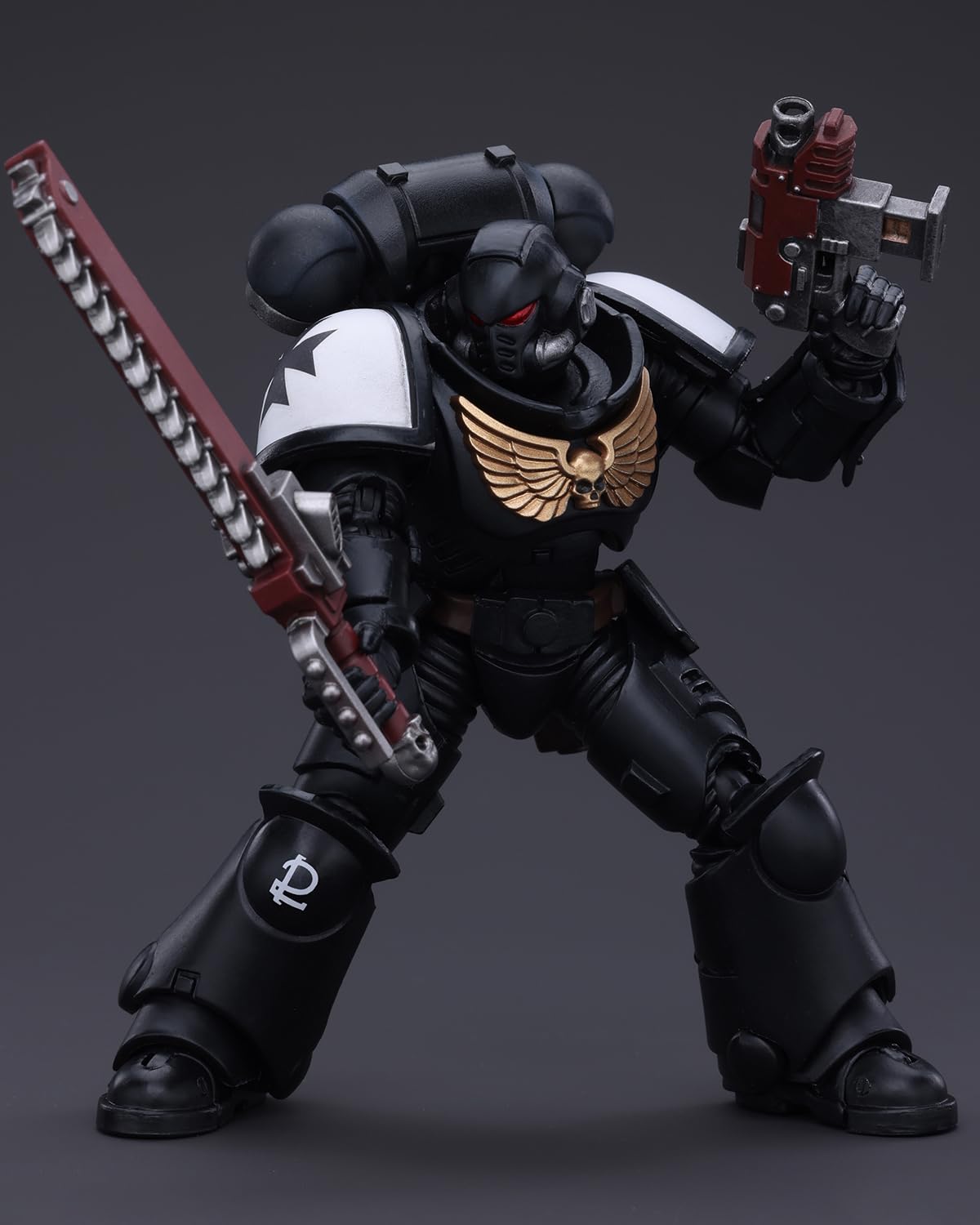 Joytoy Warhammer 40K Genuine License 1:18 Action Figure, Space Marines Black Templars Outriders Brother Valtus, 4.96 Inch Collec
