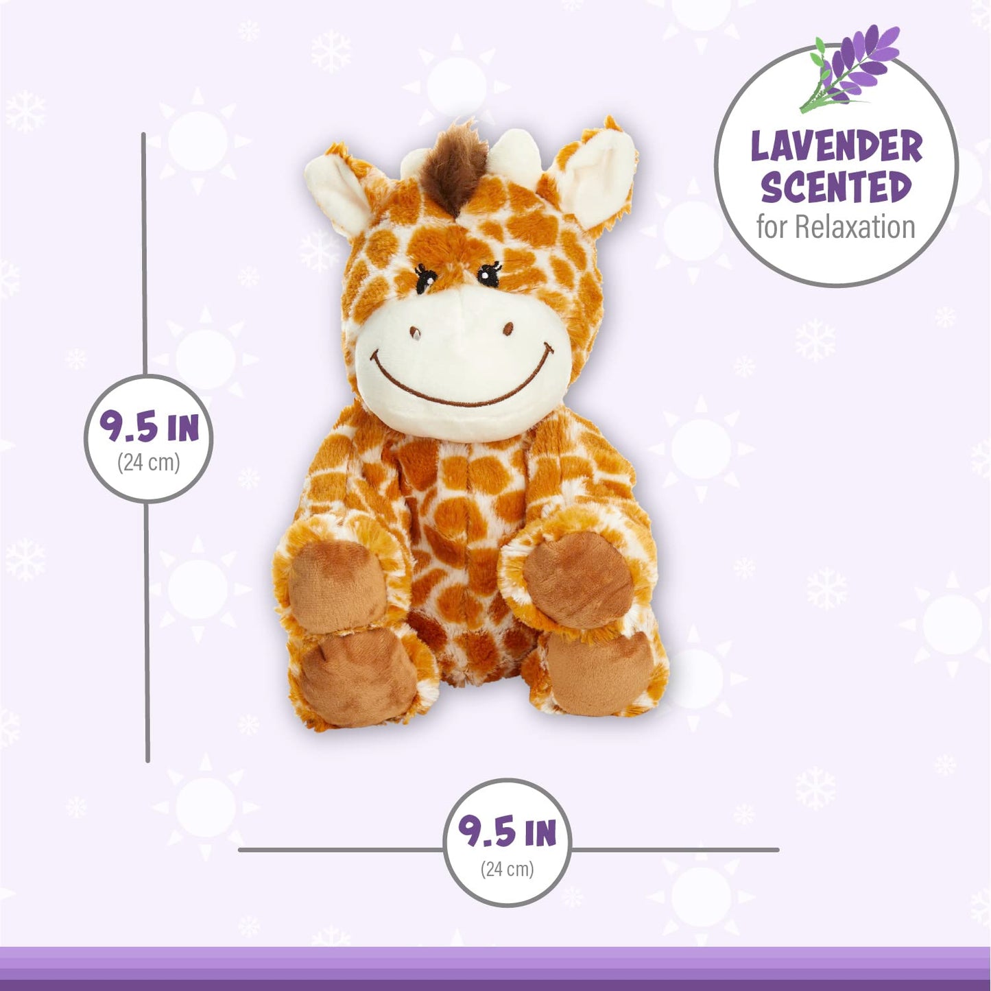 Warm Pals - Flirty Giraffe - 1.5Lbs - Cozy Microwavable Lavender Scented Plush Toys - Heated Stuffed Animal - Heatable Coolable Bedtime Comfort Plushie