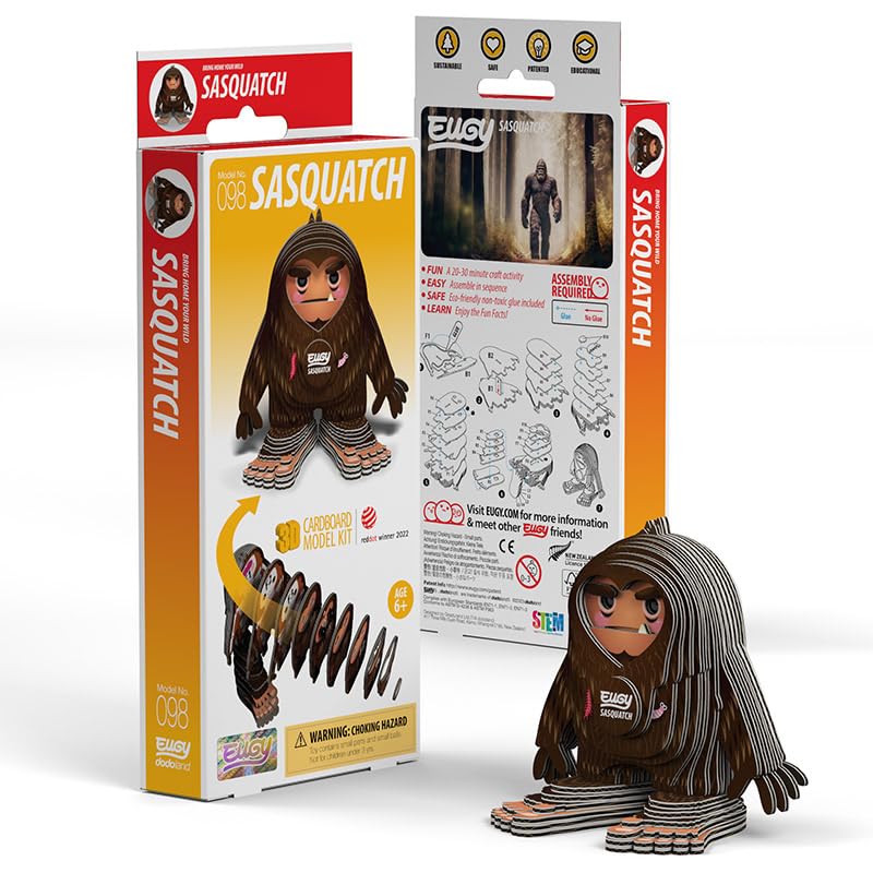 Eugy Sasquatch 3D Puzzle - 31 Piece Eco-Friendly Educational Toy Puzzle For Boys, Girls & Kids Ages 6+