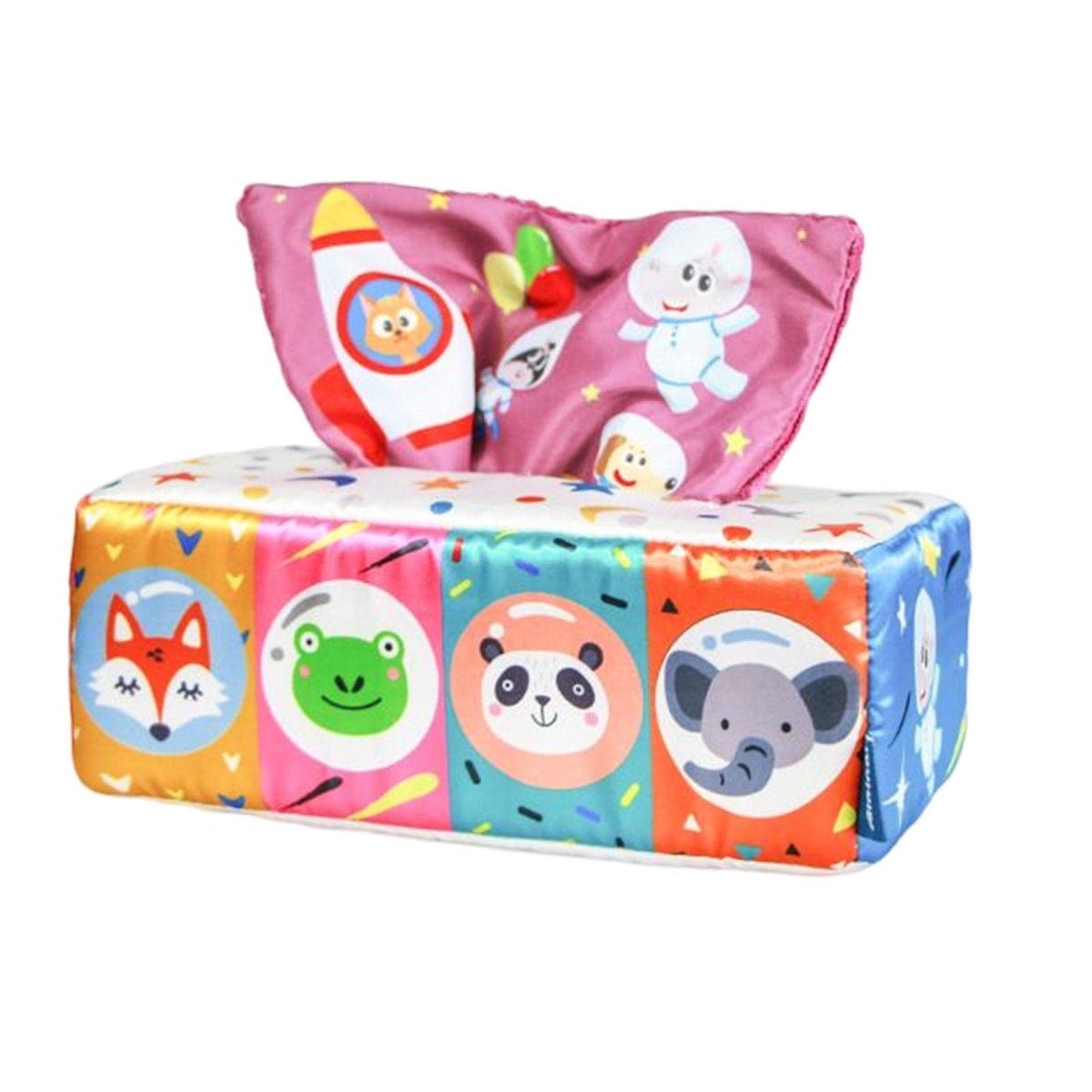 Atorse Baby Tissue Box Toy Early Learning Crinkle Toys For Toddlers Space Type