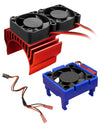 WUMZIJ VXL-3s ESC Cooling Fan Dual Set, Aluminum, Red, Compatible with Traxxas Slash 4x4, Stampede 4x4, Rustler 4