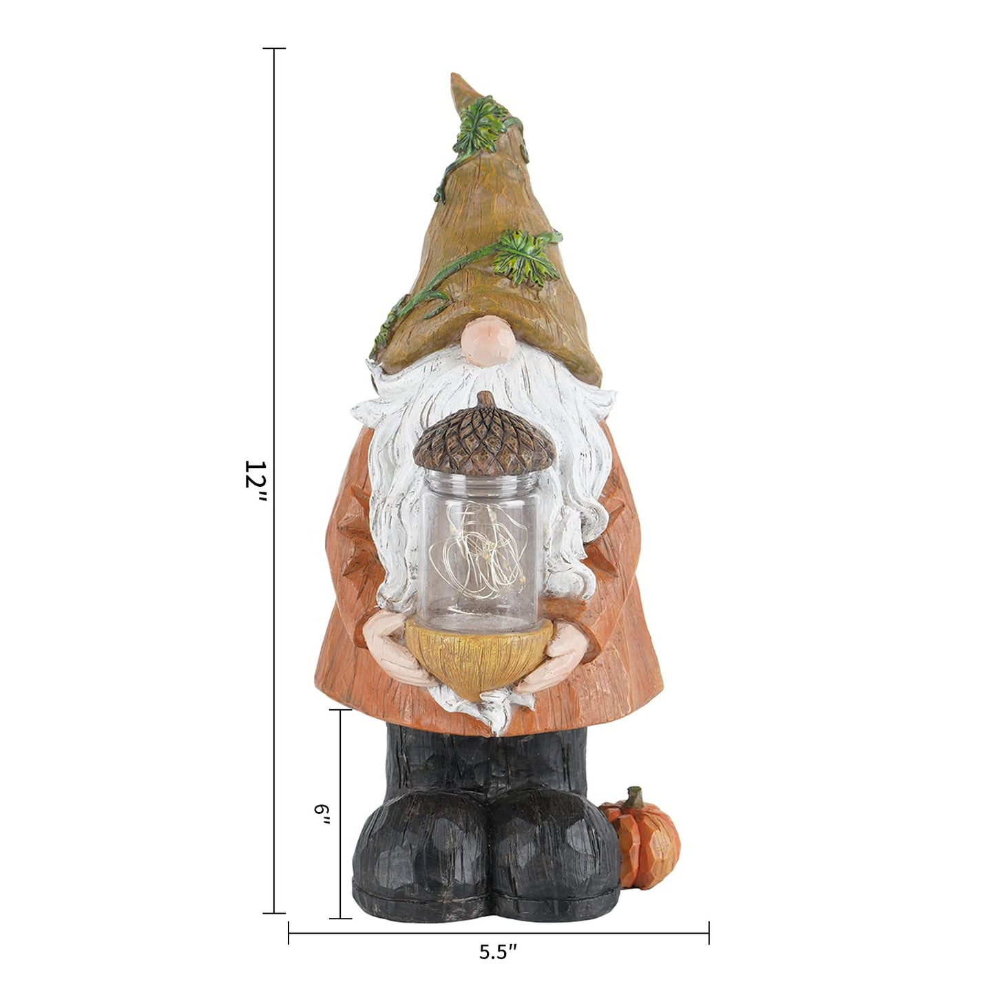 Topadorn Garden Gnome Statue Autumn Harvest Gnome Figurine With Pine Cone On Hand For Fall Harvest Party Thanks Giving House, La