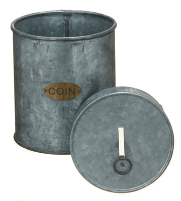 Galvanized Can Coin Bank