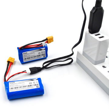 Coonyard (4-Pack) 7.4V 1500mAh Li-ion Battery with XT60 Connector Replacement for AWG Silicone Wire 2S, RC Stable Resistance RC