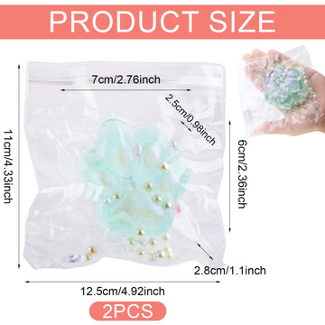 2pcs Cat Paw Squeeze Toy Glitter Soft Cat Paw Squishy Kawaii Jelly Kitty Relaxing Animals Stress Relieving Fidget Toys for Kids Teenagers mature-themeds (Green)