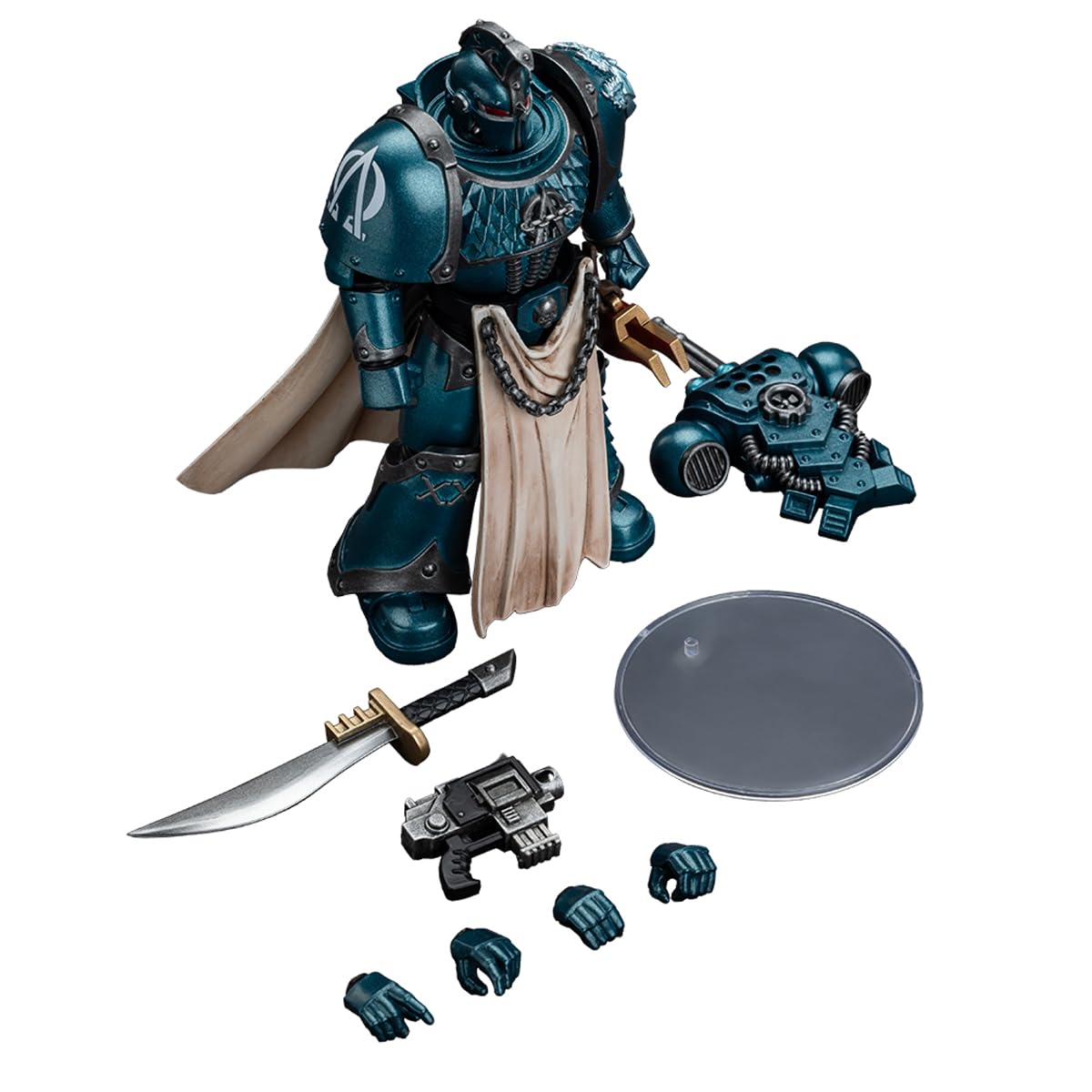 JOYTOY Warhammer The Horus Heresy 1/18 Action Figure-Alpha Legion Legion Praetor with Power decorative replica blade-Harrowmaster Armillus Dynat 2PCS-Collection Model Birthday Gifts