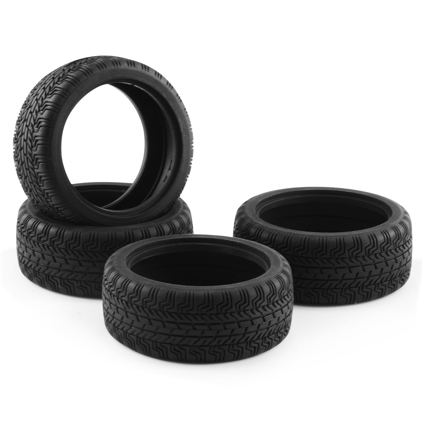 Shaluoman 4 Pcs Soft Rubber Tires With Foam Insert For 1/10 1/12 Traxxas Hsp Hpi Tamiya Tt02 Touring Drift Rally Car 65Mm Rc On-