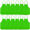 BOUBONI 12 Pieces Green Kids Painting Aprons Kids Art Aprons with 2 Roomy Pockets Kids Aprons for Art Painting Activity Kitchen