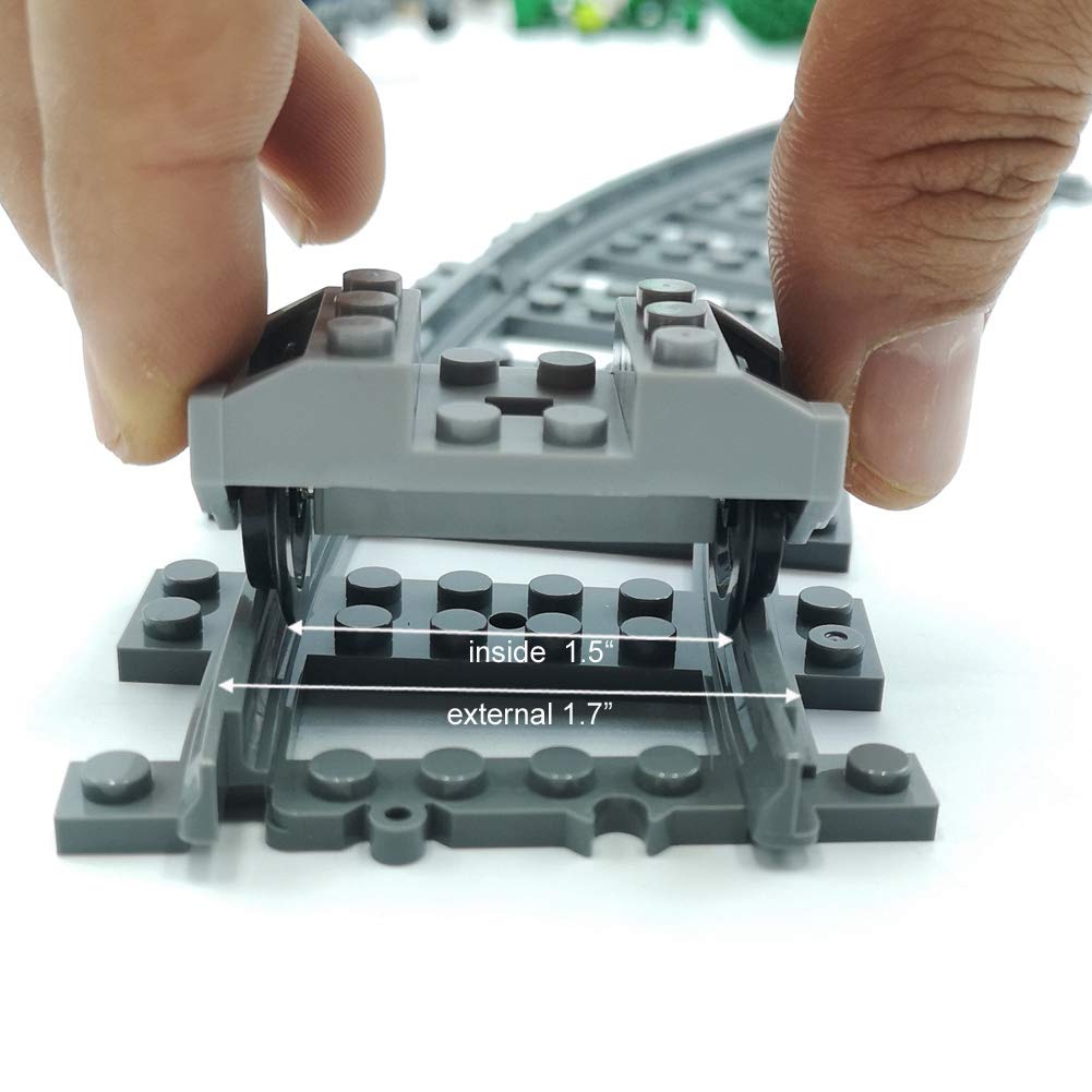 SPRITEWORLD City Train Tracks Set - 24pcs Non-Powered Building Block Toy, Plastic, Green, Model 43219-79162