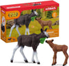 Schleich Wild Life Mother Moose And Calf Playset - North American Forest Animal Toys Playset With Realistic Natural Mother Moose