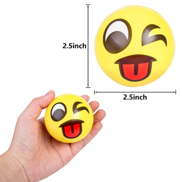 Lovestown 24 Pcs Stress Balls Bulk, 2.5 Inch Funny Stress Balls Foam Face Squeeze Balls For Kids Adults Coworkers Stress Relief Squeeze
