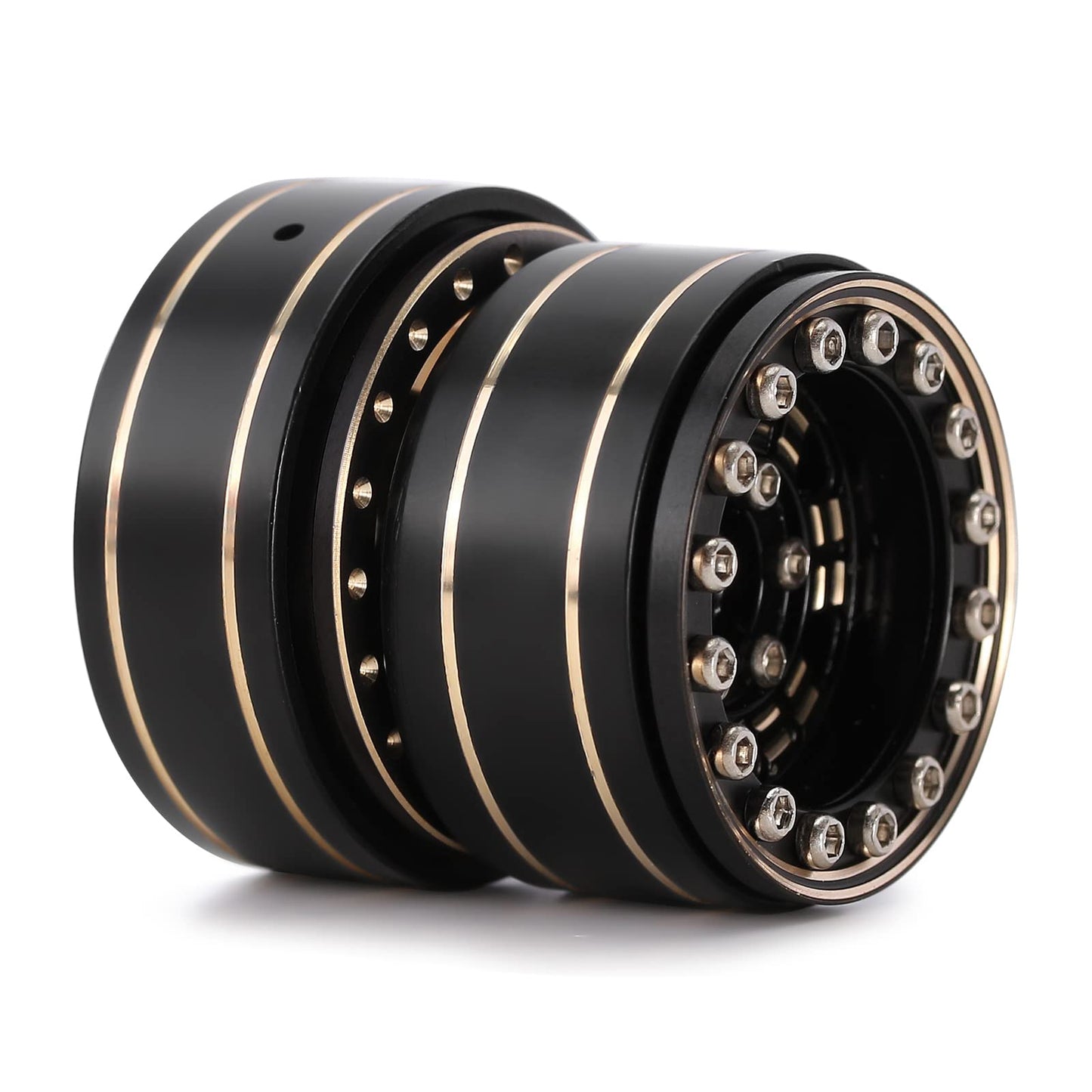 INJORA 1.0 Plus Brass Beadlock Wheel Rims 6-Spoke Wheels for TRX4M AX24 SCX24 FCX24 1/24 1/18 RC Crawler,42g/pcs (Black)