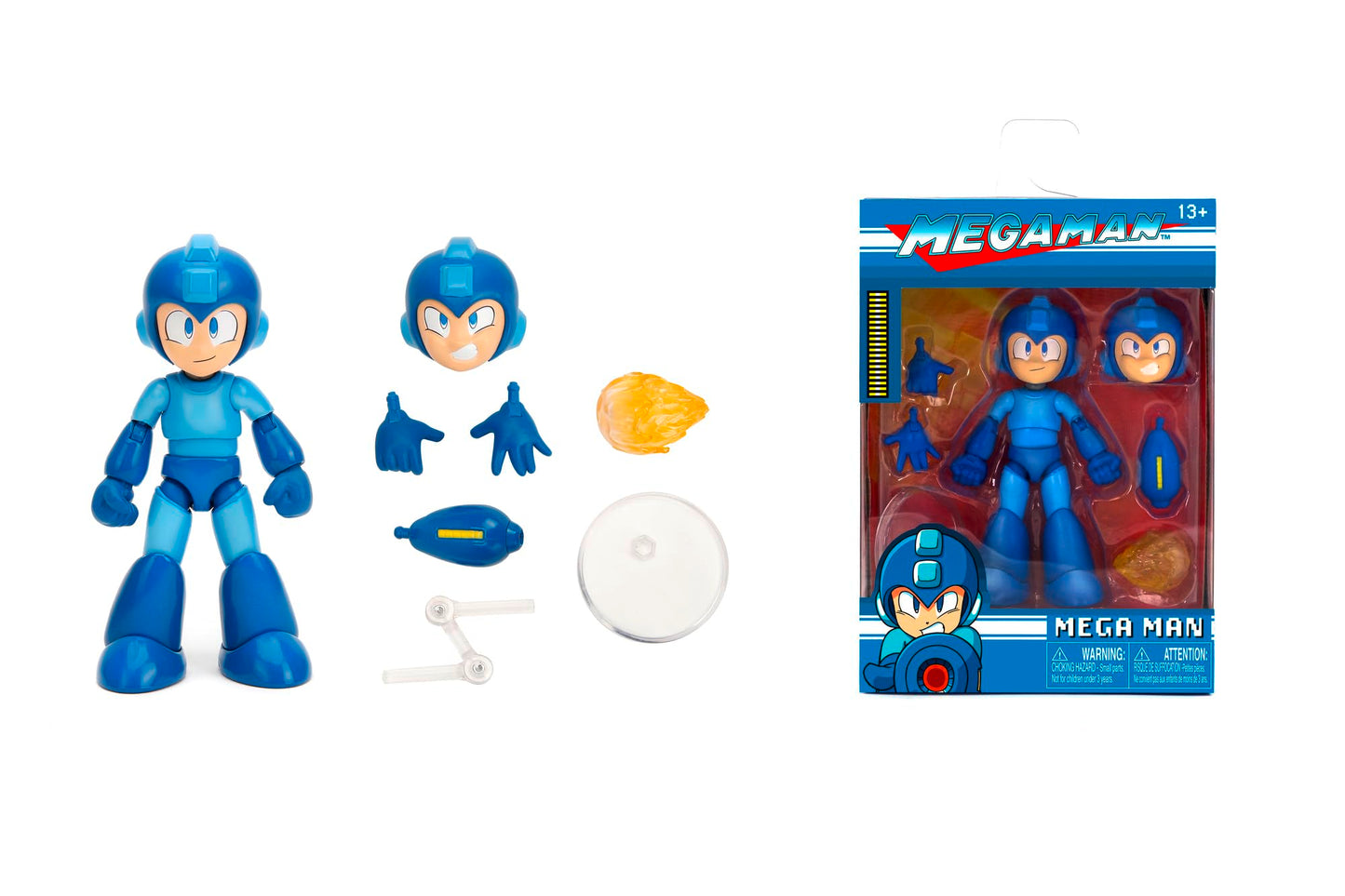 Jada Toys Mega Man Action Figure - 11.5 cm Movable Collectible, Blue, Model 253251022, with Accessories for Fans and Collectors