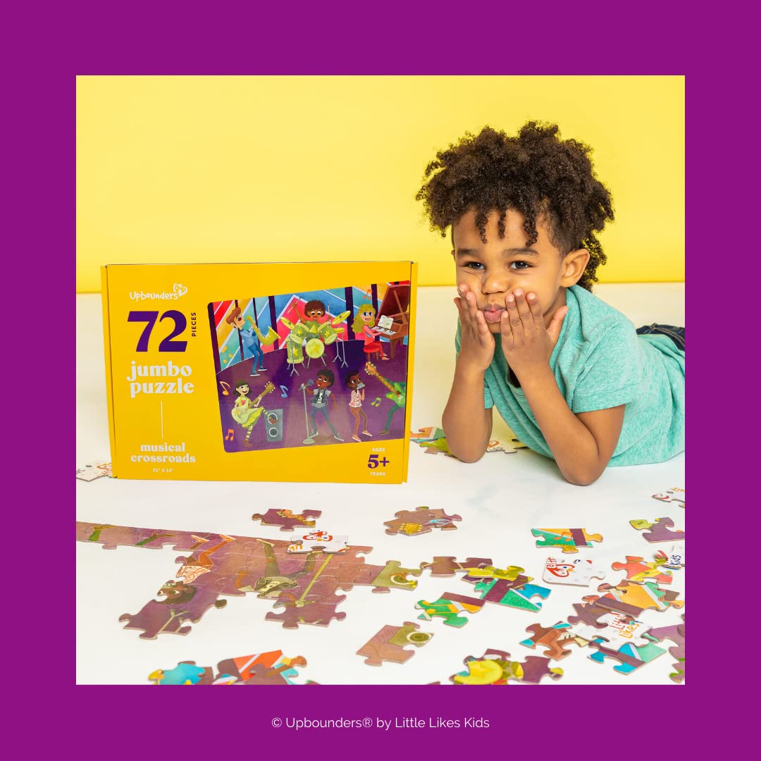 Upbounders Musical Crossroads Kids Puzzle | 72 Piece Jumbo Jigsaw Puzzles For Kids Boys Girls Ages 5-9 | Music Themed | Joyfully Diverse Multicultural