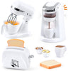 Play Kitchen Appliances Toys, Kids Kitchen Playset Accessories, Pretend Play Toy Sets With Coffee Maker, Mixer, Toaster With Rea
