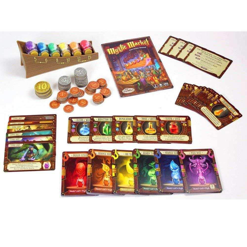 Thinkfun Mystic Market Strategy Card Game For 2-4 Players Ages 10 And Up – An Exciting Fast Paced Game Perfect For Both Families And Gamers, Multi