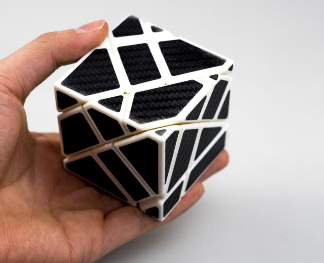 CuberSpeed Ghost 3x3 Speed Cube - Black Sticker Magic Cube Model EQY562, White Design