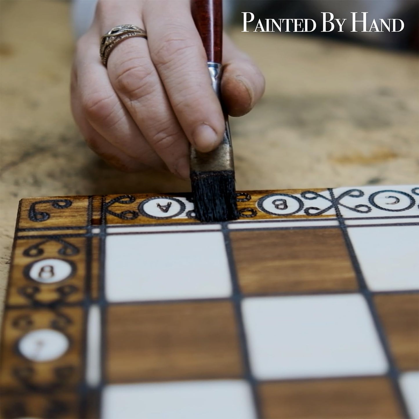Wegiel Handmade 16 Inch Wooden Chess Set - Luxury Beech & Birch for Adults & Kids, Unique Folding Design in Junior Color