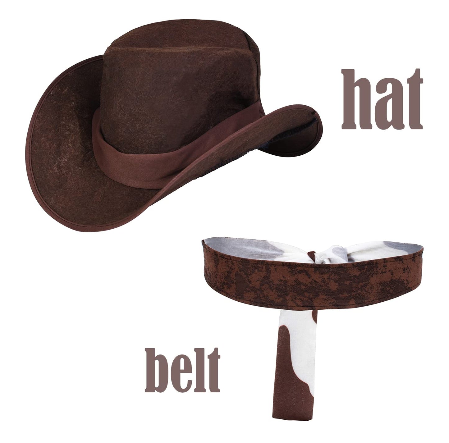 Cowgirl Costume For Girls 6Pcs Set Kids Dress Up Birthday Halloween Party Cosplay 6-7 Years