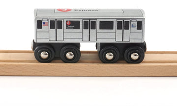 MUNI PALS Wooden Toy Train - New York City Subway 3 Train Set, Child Safe, Model MP01-1103, Wood Color