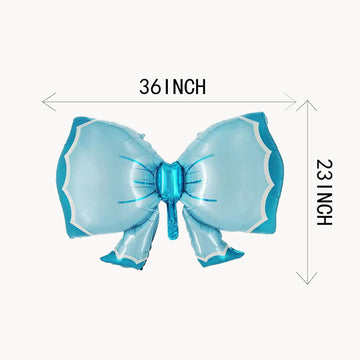 Bieufbji 2 Pieces Bow Balloon Bowtie Foil Balloon Bowtie Blue Balloon Jumbo Bow Foil Balloon For Baby Shower, Wedding, Kids Them