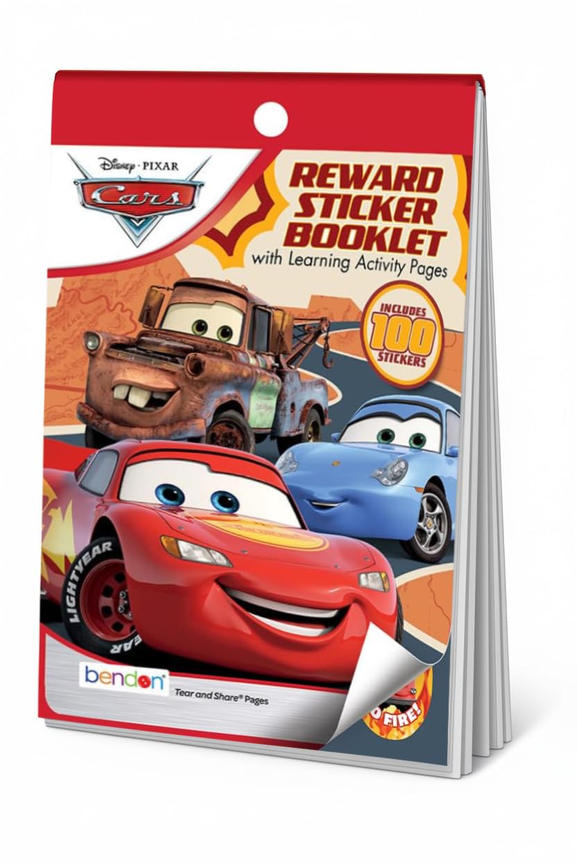 Disney Pixar Cars Sticker Booklet 100+ Stickers | Car Stickers Book | 100+ Sticker Pad 4 x 6 | Cars Coloring Book | Officially L