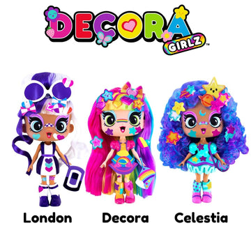 DECORA GIRLZ 5 Dolls 3-Pack - Decora, London & Celestia | Fashion Dolls for Ages 4+ | Surprise Gift with Clothes & Accessories