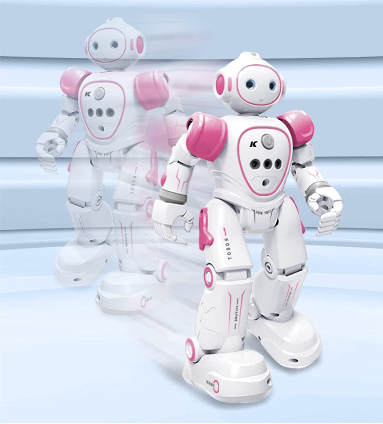 WEECOC RC Robot Toys Gesture Sensing Smart Robot Toy for Kids Can Singing Dancing Speaking Christmas Birthday (pink)