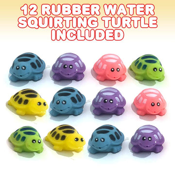 Artcreativity Rubber Water Squirting Turtles, Pack Of 12, Bathtub And Pool Toys For Kids, Safe And Durable Water Squirters, Birthday Party Favors, Goodie Bag Fillers