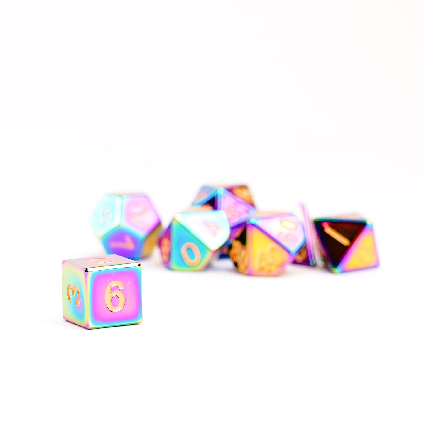 7-Set: 16Mm Flame Torched Rainbow Metal