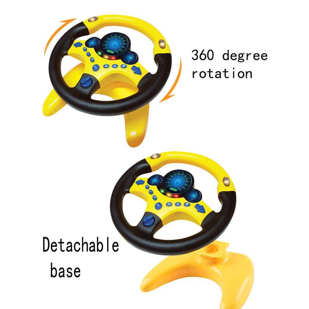 Kids Electric Early Education Simulation Steering Wheel Toy Multifunctional High Simulation Car Driving Toy With Music And Light Pretend Driving Toy For Boys And Girls