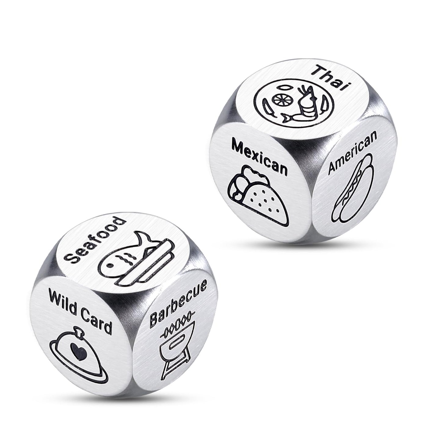 2PCS Food Dice for Couples Wedding Gifts for Newlyweds Bridesmaid Gifts Bachelorette Party Gifts Bridal Shower Gifts 11th Annive