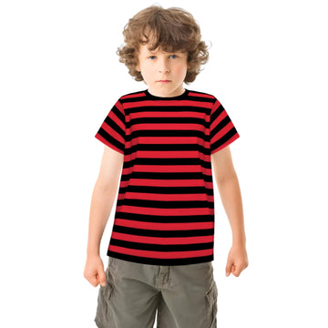 Prebene Pugsley Addams Shirt, Boys Striped T Shirt, Kid'S Halloween Costumes, Mime, Bank Robber T-Shirts Black Red