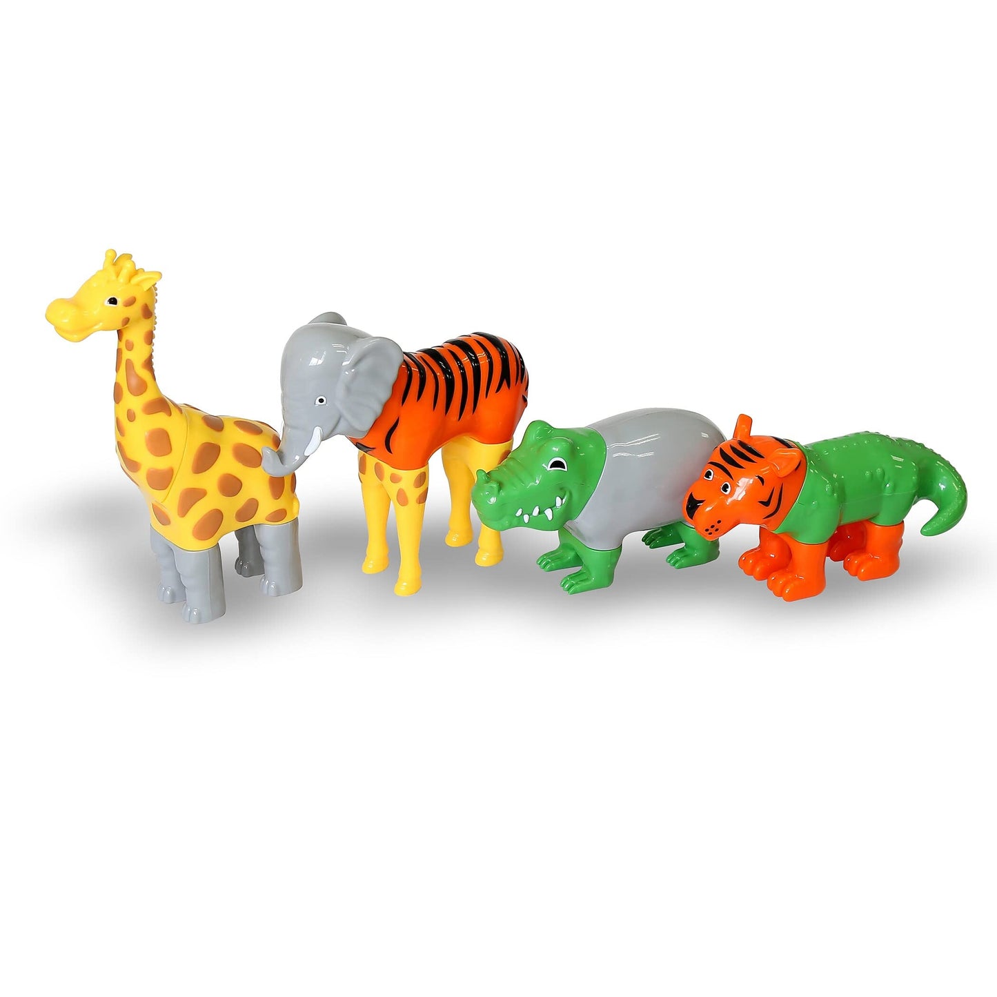 POPULAR PLAYTHINGS Magnetic Mix or Match Jungle Animals Toy Play Set - 16 Standard Size Pieces for Creative Play and Learning