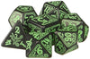 Q-Workshop Call of Cthulhu: Black and Green Dice, Set of 7