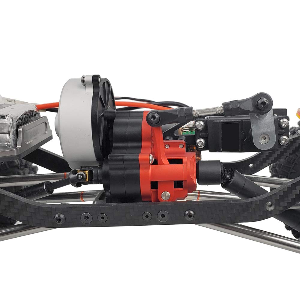 QUE-T Metal Aluminum Dig Gearbox Complete Transmission Case with Gear for 1/10 Axial SCX10 RC Car Upgrade Parts
