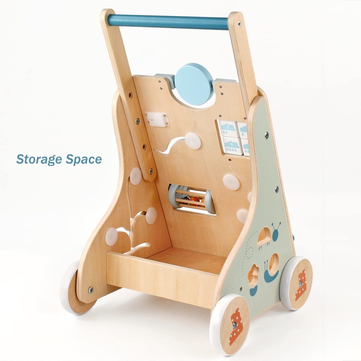 Pairpear Wooden Baby Walker, Toddler Push Walker Activity Center Toys With Shape Sorter, Montessori Walker Toy, Push Toys For Boys Girls 1 2 3 Year Old
