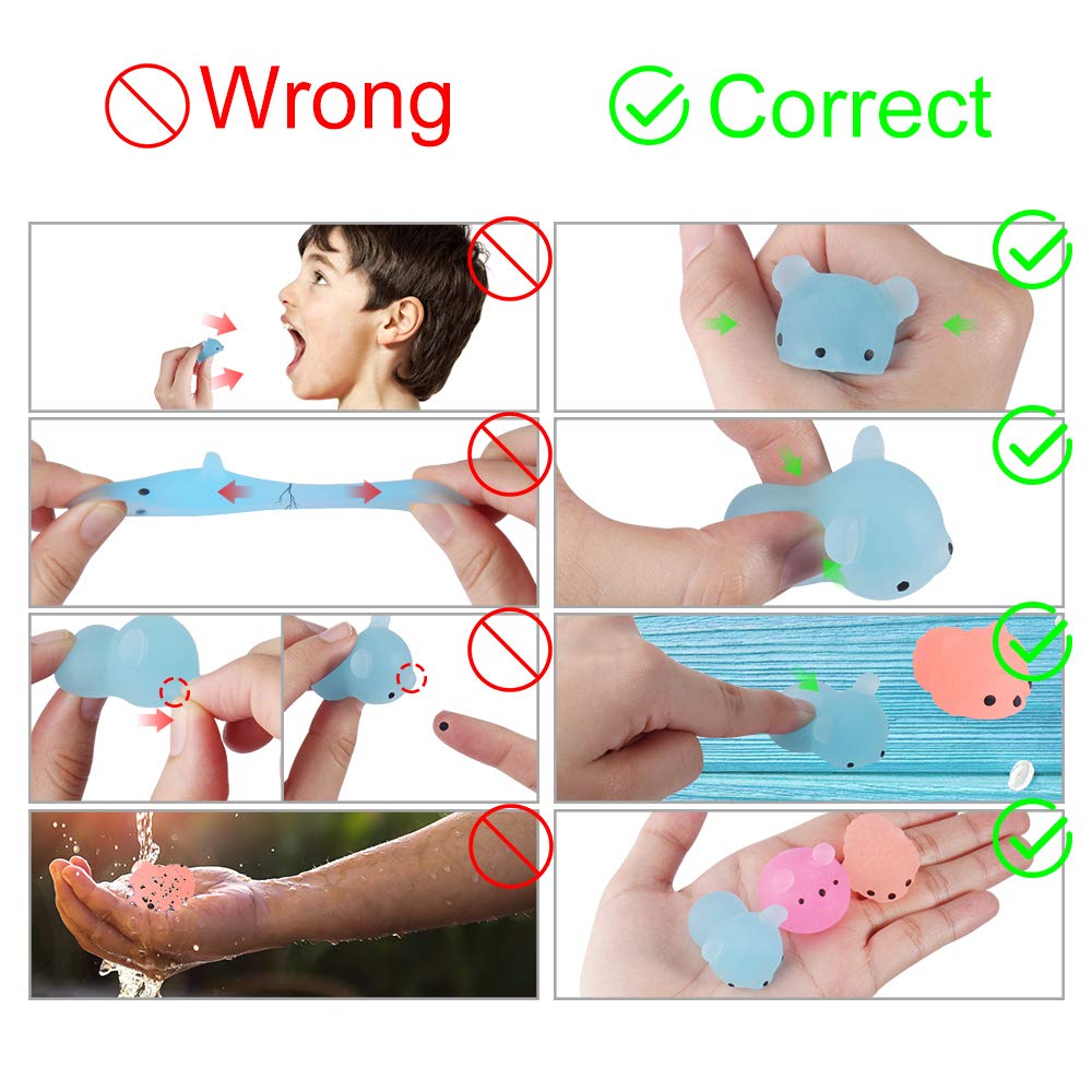 Outee 30 Pcs Mochi Animals Toys Glow In The Dark Mochi Toys Mini Stress Relief Toys Mochi Cat Relief Stress Toys Easter Gifts