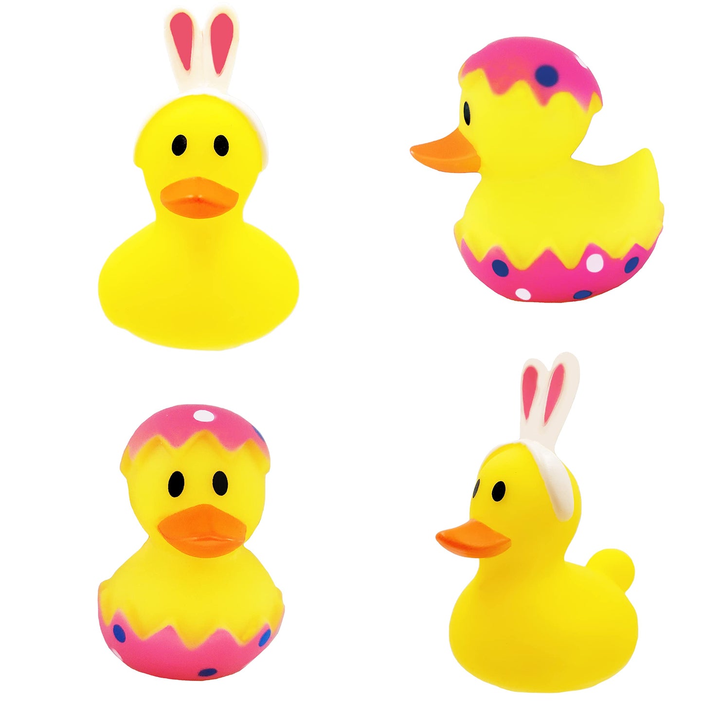 The Dreidel Company Happy Easter Rubber Duck Toy Bunny Rabbit Duckies For Kids Easter Eggs, Bath Birthday Gifts Baby Showers Summer Beach And Pool Activity, 2' (6 Pack)