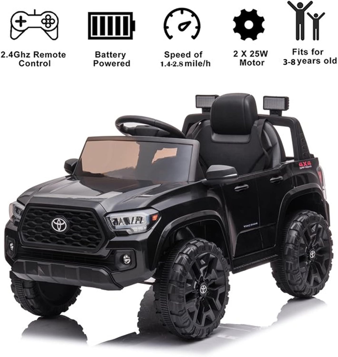 SEGMART 12V Electric Cars for Kids, Official Licensed Toyota Tacoma Ride On Car, Remote Control Truck Kids Electric Vehicle wit