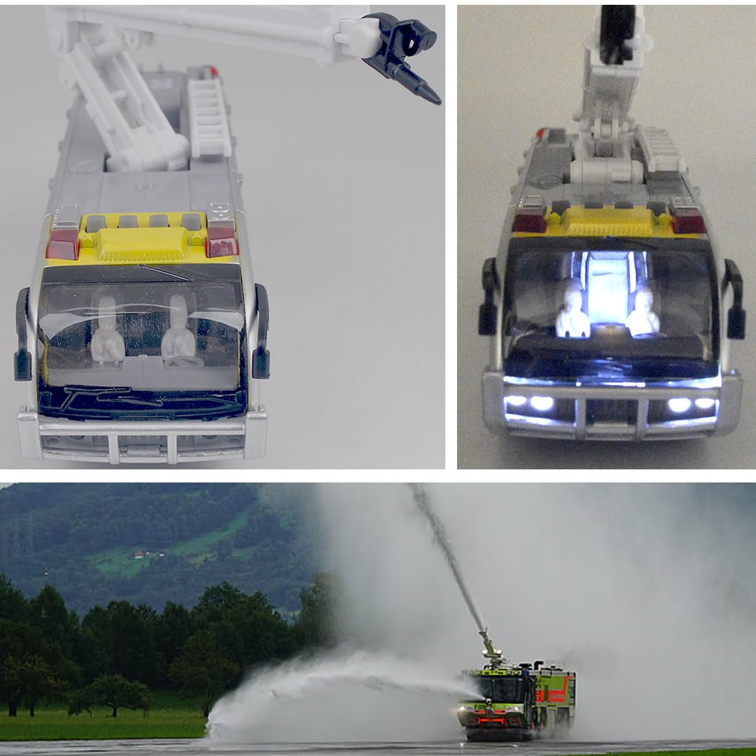 Ailejia Airport Fire Trucks Toy for Boys Fire Engine Toys Fire Engine Pullback Friction Toy Airport Rescue Diecast Vehicle Model