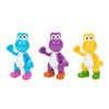 Nintendo Yoshi 3-Pack Action Figures, 4 Inch / 10Cm Authentic Super Mario Figures Includes Yellow Yoshi, Purple Yoshi And Light-