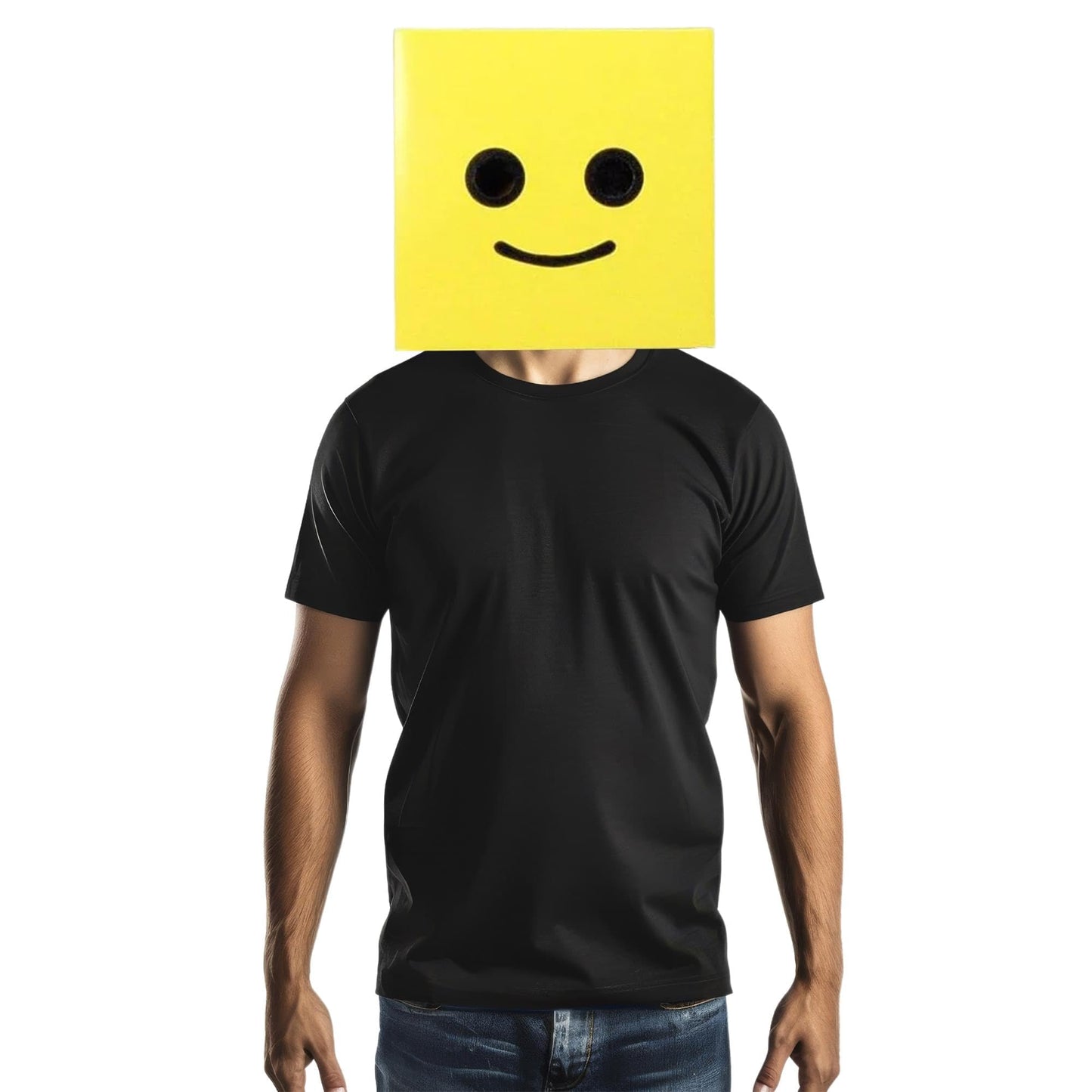Incogneato Male Brickman Costume Box Head, Yellow