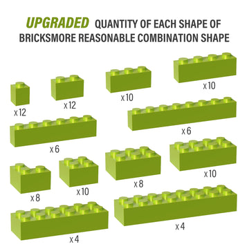 100 Piece Classic Building Blocks, Grass Green, Compatible With Lego Parts (Color: Green)