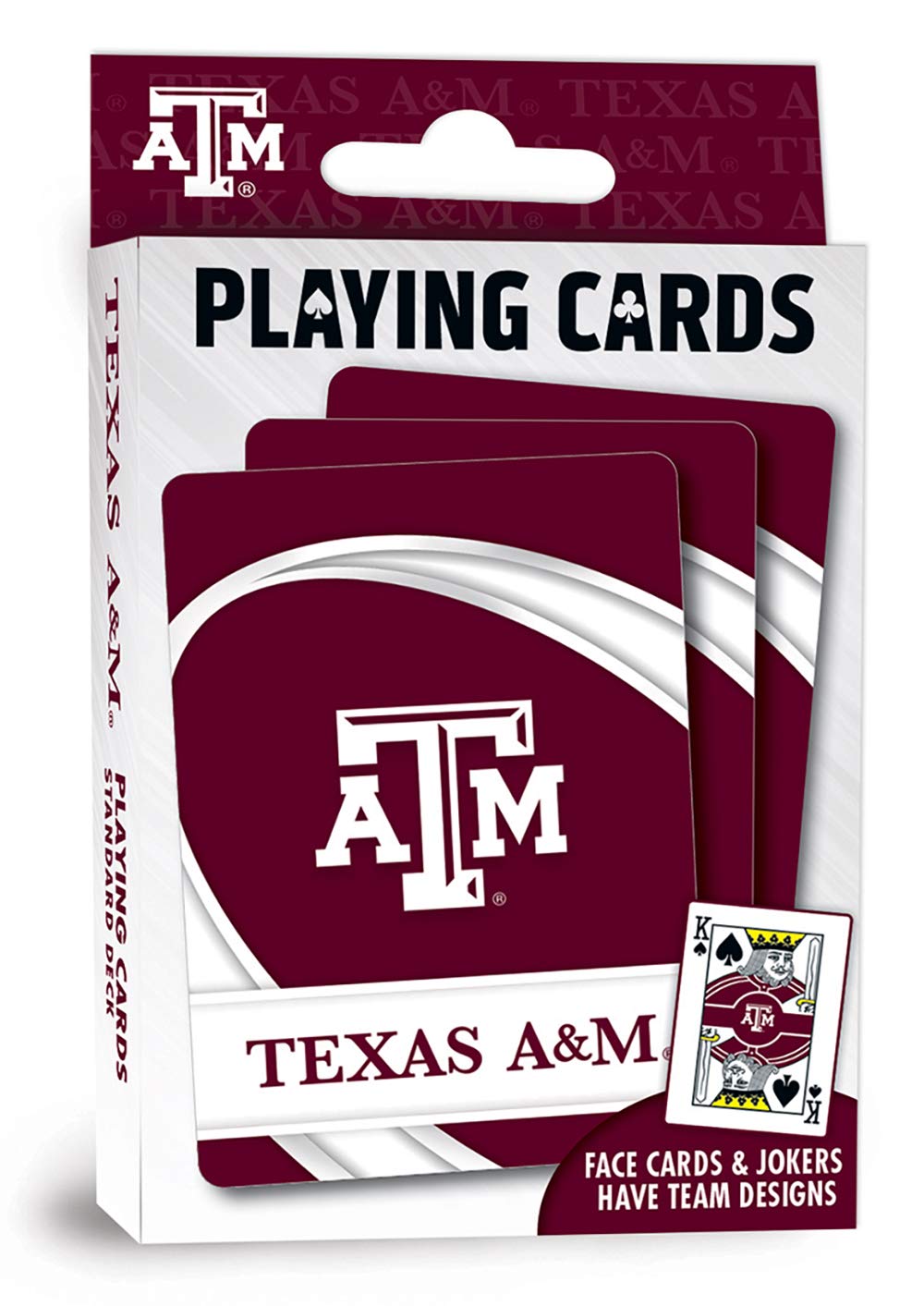 Masterpieces Family Games - Ncaa Texas A&M Aggies Playing Cards - Officially Licensed Playing Card Deck For Adults, Kids, And Family