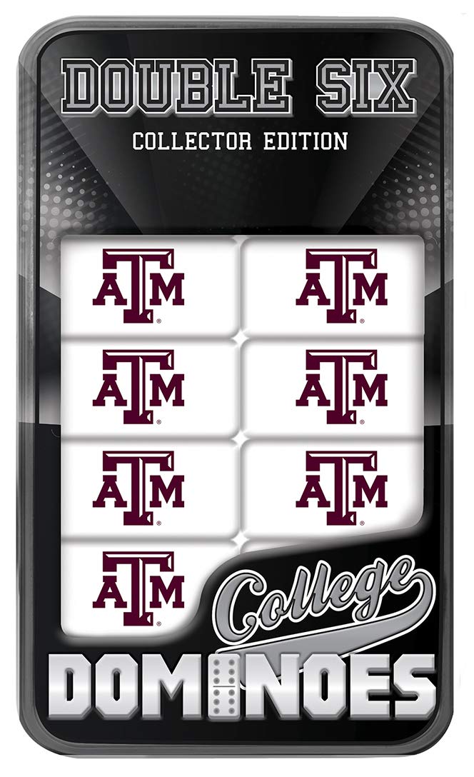 Masterpieces Game Day - Ncaa Texas A&M Aggies - 28 Piece Team Logo Double Six Domino Set