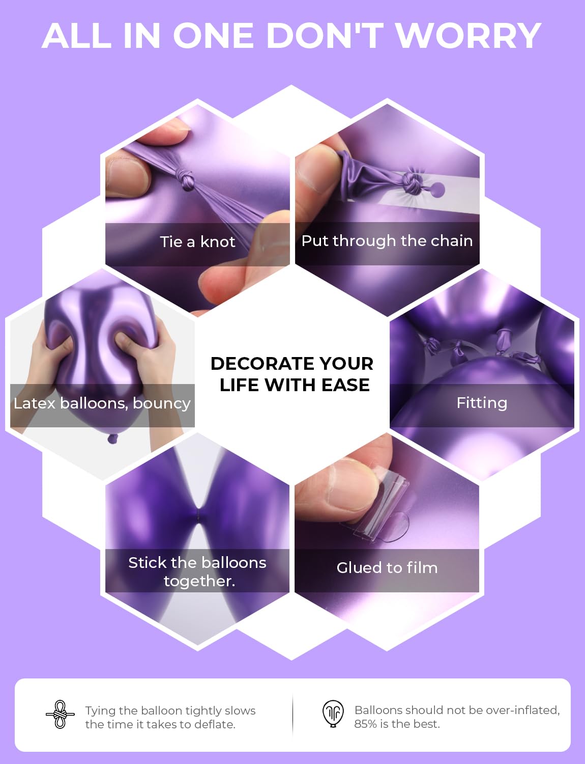Purple And White Balloons,12Inch 60Pcs Pastel Purple Balloons With Confetti Balloons,Lavender Lilac Balloons For Mother'S Day/Bi