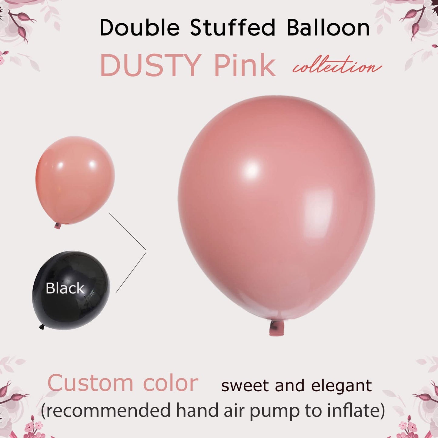 Dusty Pink Balloons Double-Stuffed Customized Retro Dusty Rose 52 Pack Different Sizes 18+10+5 Inch Balloon Garland Kit For Boho