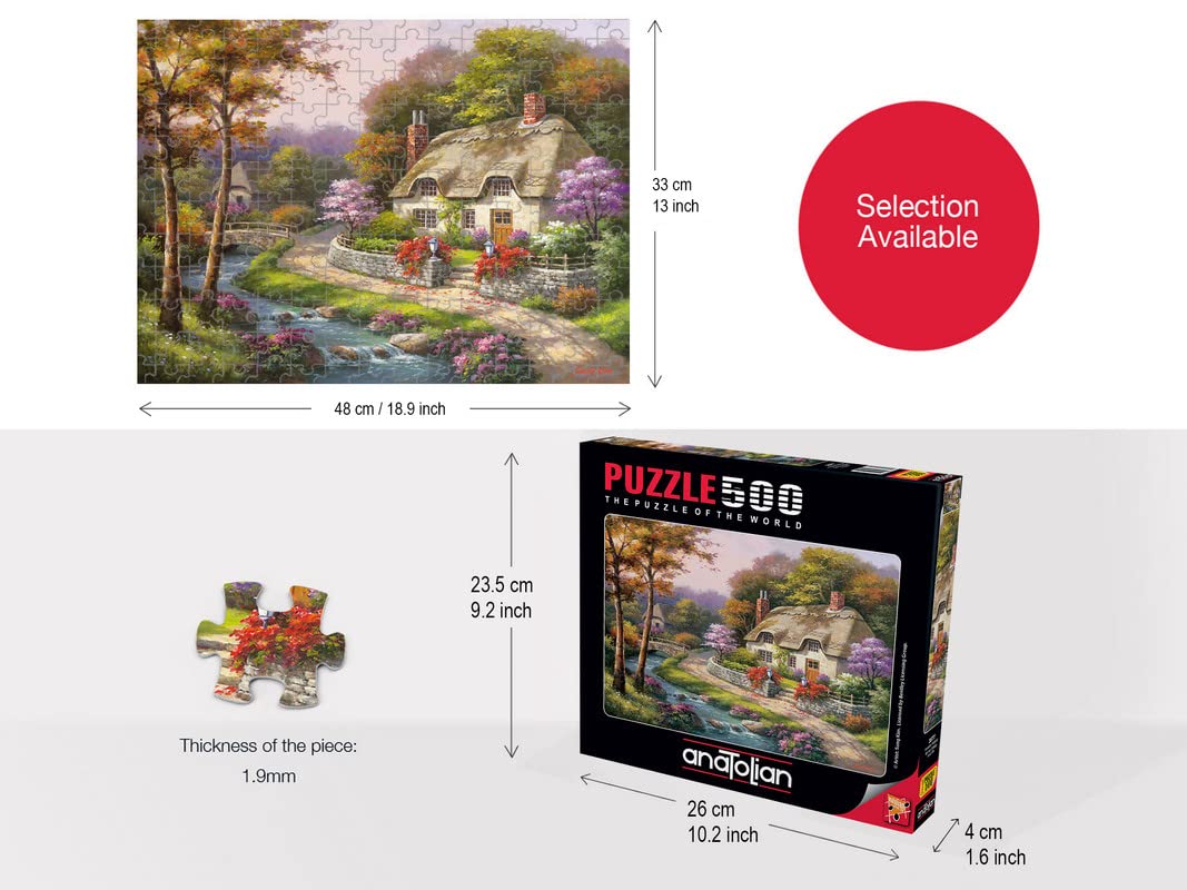 Anatolian 500 Piece Jigsaw Puzzle - Spring Cottage, Multicolor, Model #3577, Cardboard
