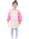 Plie Waterproof Kids Art Smocks 37 Colors (Age 1-10, S-XXL size), Pink Heart Dot (27-M)